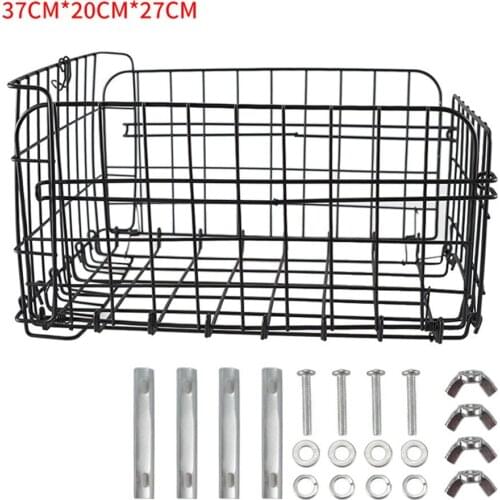 Bicycle Stainless Steel Rear Back Basket Bike Folding Basket Large Capacity Rear Storage Hanging Rack Container For MTB CYCLE