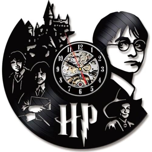 Magic Movie Theme LED Wall Clock Silent Vintage Vinyl Record Wall Clock Home Decoration Accessories For Living Room Gift