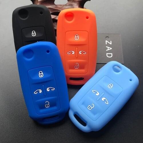 ZAD silicone Car Key Case For Volkswagen for VW Sharan Multivan T5 MVP 4 Button Remote car accessories shell holder