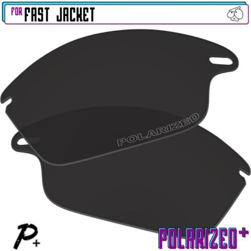 EZReplace Polarized Replacement Lenses for - Oakley Fast Jacket Sunglasses - Black P Plus