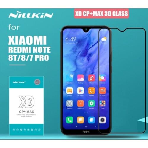 Redmi Note 8T 8 7 Pro Glass Nillkin XD CP+ 3D Full Cover Tempered Glass Screen Protector for Xiaomi Redmi Note 8T 8 7 Pro Glass