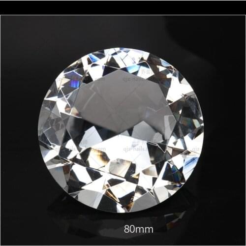1Pc 60/80mm Nail Art Glass Big Hand Diamond Photo Props Transparent Crystal Glass Nails Tips Display Take Picture Showing Tool^8