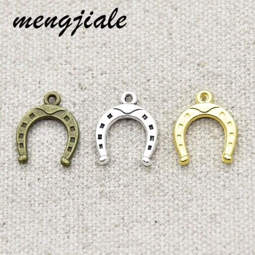 24pcs Vintage Metal Alloy Lucky Horseshoe Charm Pendants For Jewelry Making Finding Accessories Wholesale
