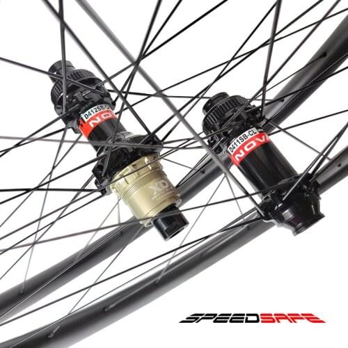 1220g 29er MTB XC 28mm asymmetric hookless straight pull 28mm wide center lock Novatec D411SB-CL D412SB-CL carbon wheelset