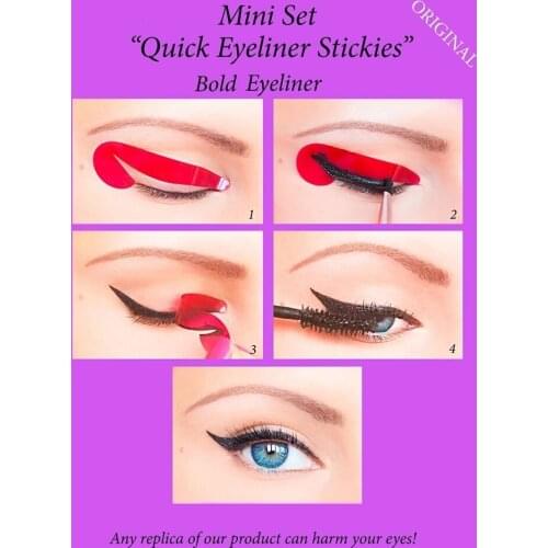 4pcs Quick Eyeliner Stickies Stencils Eye Makeup Tool SET Eyeliner Stencil Kit Eyebrows Template Shaping Frames Card