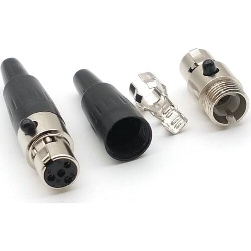 500pcs Mini 4 PIN MINI XLR IN-LINE Female Jack connector New