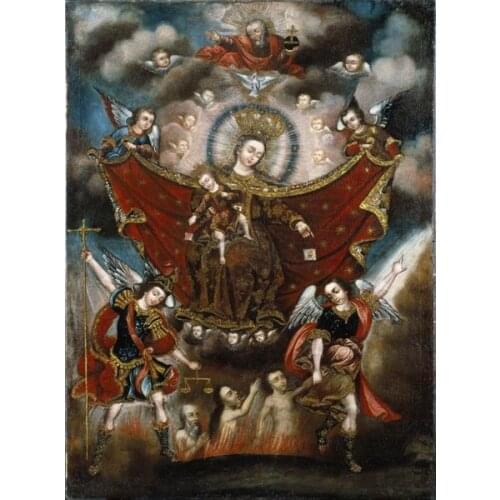 Free shipping wall art decoration picture classical light of the Virgin Mary oil painting canvas prints printed on canvas