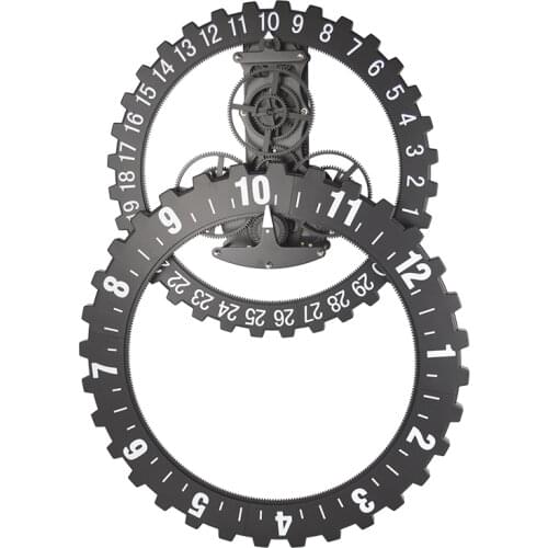 Large Nordic Gear 3d Wall Clock Metal Mechanical Modern Calendar Clocks Silent Black Office Clocks Wall Watches Home Decor Gift