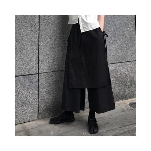 Small dark design wide-legged Pants Women Yamamoto Yaosifeng cotton irregular girdle Skirt Women Xia