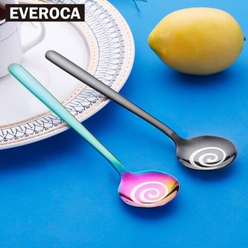 Dessert Spoon Color Creative Household Coffee Spoon Tea Spoon Lollipop Spoon Ice Cream Spoon Multifunctional Small Tableware