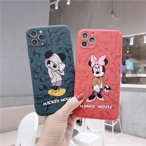 Disney cartoon couple mobile phone case TPU is suitable for iphone 12pro/11pro Mickey Minnie birthday gift