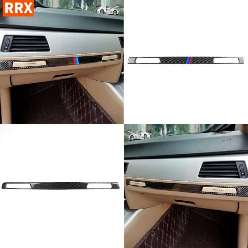 For BMW E90 E92 E93 2005-2012 Sedan Convertible Coupe Carbon Fiber Co-pilot Dashboard Trim Stripe Stickers Car Accessories
