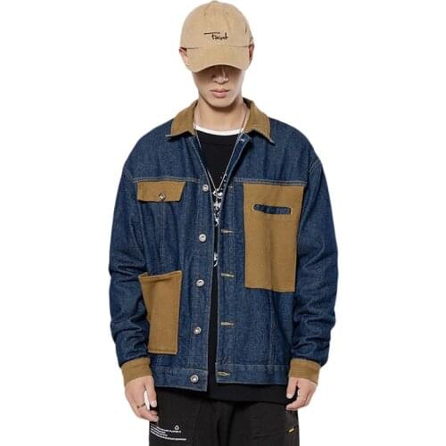 Mens Denim Jackets Mens Spring Autumn Fashion Trend Jacket Men Casual Patch Jean Jacket Man Coat Vintage Cowboy Outerwear Male