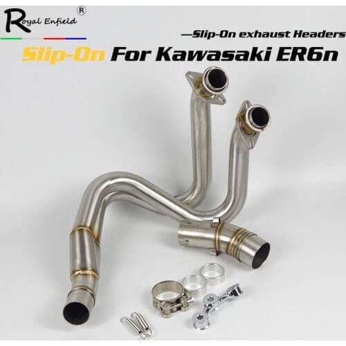 ER6N Motorcycle Exhaust Escape Moto Stainless Steel Front Middle Link Pipe Muffler headers 51MM For Kawasaki ER6N ER6F Z650