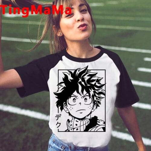 New Japanese Anime My Hero Academia T Shirt Women Kawaii Midoriya Izuku Deku Tshirt Boku No Hero Academia Graphic Tees Female