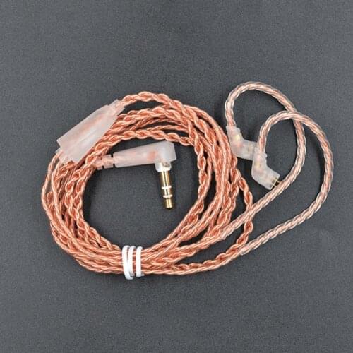 0.75mm Earphone Cable Gold-plated Stereo Sound Oxygen Free Copper High-end Earpiece Original Wire for KZ-ZST