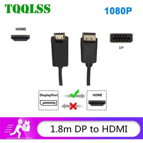 TQQLSS Super Long 1.8 Meters Display Port DP Male to HDMI-compatible Cable Adapter Converter Cable 4K Laptop PC HD TV Converter