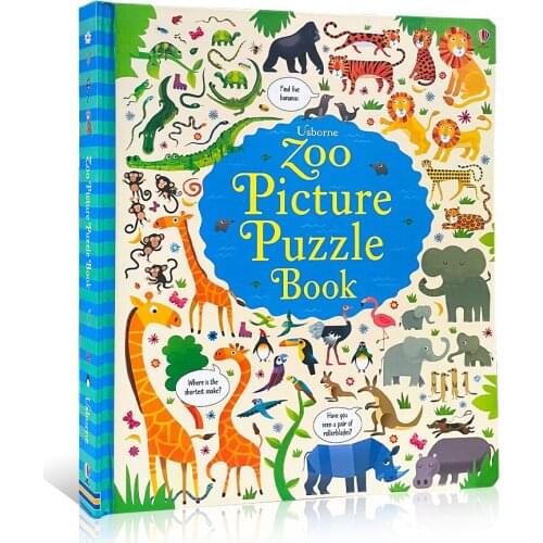 Usborne zoo picture puzzle book in English Educational Picture Books Baby Children Reading Book for Children Gifts