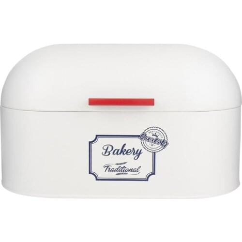 Kitchen Metal Bread Box Countertop Bread Storage Bin Container w/Lid