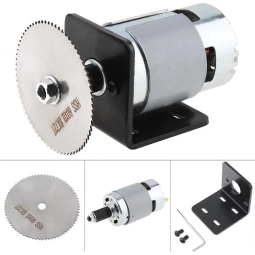 12-24V 775 Motor Table Saw Kit with Ball Bearing Mounting Bracket and 60mm Saw Blade for Cutting / Polishing / Engraving