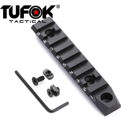 TuFok Keymod Picatinny Rail Section -Keymod Bipod Adapter Mount, 9 Slots Weaver Rail with Swivel Socket For Hunting Accessories