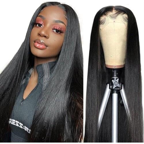 Straight 4x4 Lace Closure Wig Human Hair Wig Brazilian Remy Hair Pre-plucked Lace Closure Wig For Women Free Shipping MYLOCKME