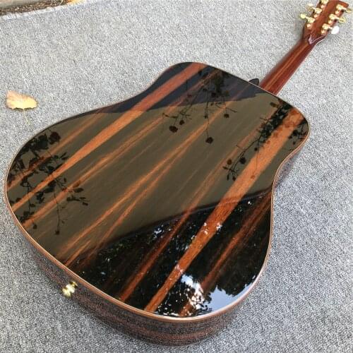 Real Abalone Cocobolo Body Acoustic Guitar Ebony Fingerboard 41 Solid Cedar Top D Style Guitarra
