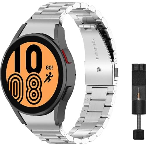 No Gaps Curved Stainless Steel Strap For Samsung Galaxy Watch 4 Classic 46mm Metal Bracelet For Galaxy Watch 4 Band 44mm 40mm