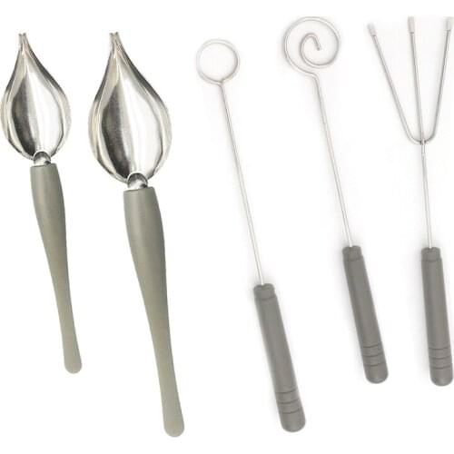 Drawing Decorating Spoon Set,Candy Dipping Tools Chocolate Dipping Fork Spoons Set Chef Art Spoons for Decorative Plates