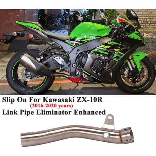 Slip On For Kawasaki ZX-10R ZX10R 2016 - 2020 Motorcycle Exhaust Escape Catalyst Deleted Replace Tube Link Pipe Original Muffler