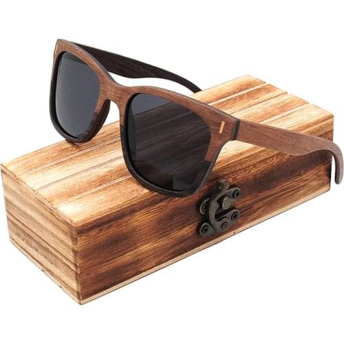 LONSY Natural Handmade Wooden Sunglasses Polarzied UV400 Fashion Brand Design Men/Women Sun Glasses With Gift Box