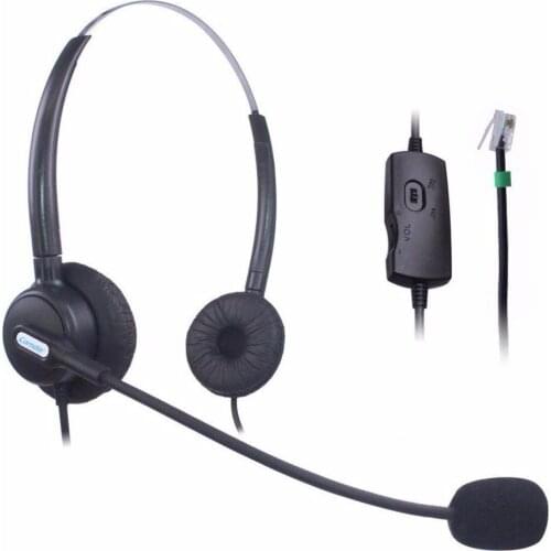 Wantek Call Center Phone Headset Headphones Ear Phone for Polycom SoundPoint IP Phone Series NEC Nortel AVAYA VOIP Telephone