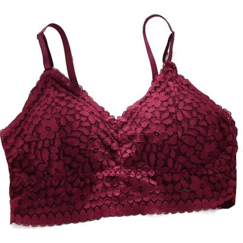 Triangle Cup Lingerie Womens Lace Gathering No Steel Ring Thin Wrap Bra Tube Top