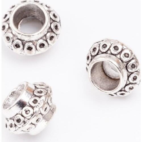 YEPENGFEI 10pcs Scattered beads Tibetan silver beads jewelry alloy beads fit Chamilia bracelet DIY js2104