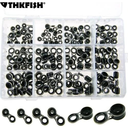 120 Pcs Fishing Rod Guides Guide Ceramics Ring 3.0mm-8.5mm Telescopic Surf Casting Telescope Fishing Pole Guides Tip Tops Rod