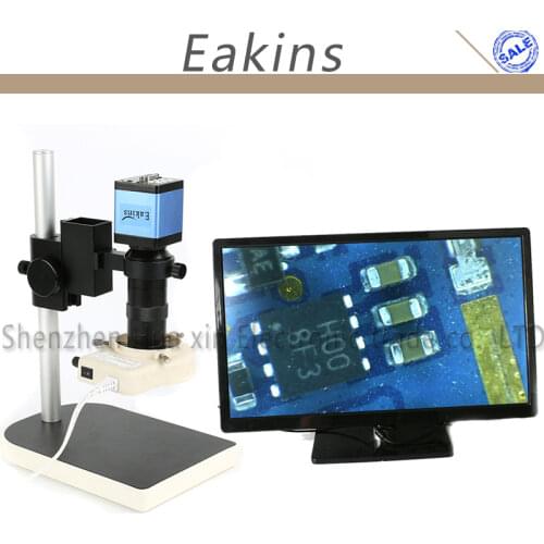 13MP 1080P HDMI VGA Industry Video Microscope Camera Set+100X C-Mount Lens+56 LED Ring Light+Stand Holder For Phone PCB Repair