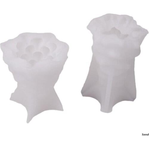 2 Pcs/Set 3D Christmas Tree Candle Epoxy Resin Mold Aromatherapy Plaster Silicone Mould DIY Crafts Decor Casting Mold