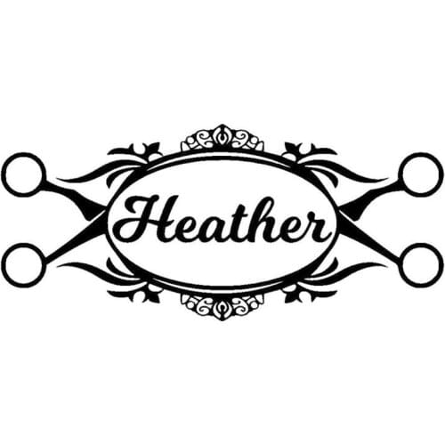 24*10CM Barber Hairdresser Hair Scissors Name Window Stickers Motorcycle Car Decoration Accessories