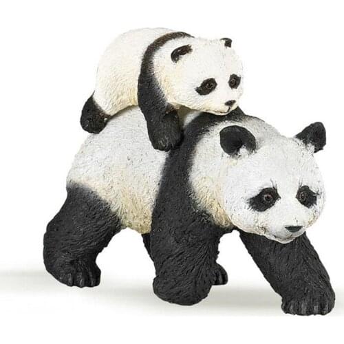 3 inch Simulation Panda And Baby Wild Animals Model Wild Life Figurine PVC Toy Animal Figures 50071 Gift For Kids #W0