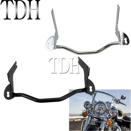 68712-94A Chrome Driving Passing Fog Light Mounting Bracket Bar Spotlight Running Lamp Turn Signal Relocation Bracket For Harley