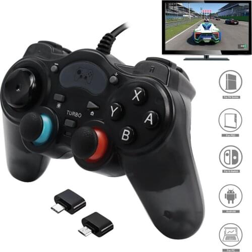 7in1 Wired Controller Gamepad Android Joystick Joypad with OTG Converter For PS3/PS4/PC/PC360 For Switch NS support steam games