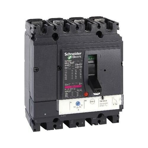 NSX100N TM80D 4P3D (3P+N) LV429851 Circuit breaker ComPact NSX100N, 50 kA at 415 VAC, TMD trip unit 80 A, 4 poles 3d