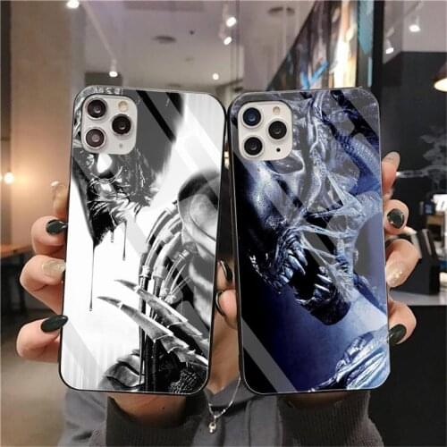 Alien Vs Predator Phone Case Tempered Glass For iPhone 12 Pro Max Mini 11 Pro XR XS MAX 8 X 7 6S 6 Plus SE 2020 Cover