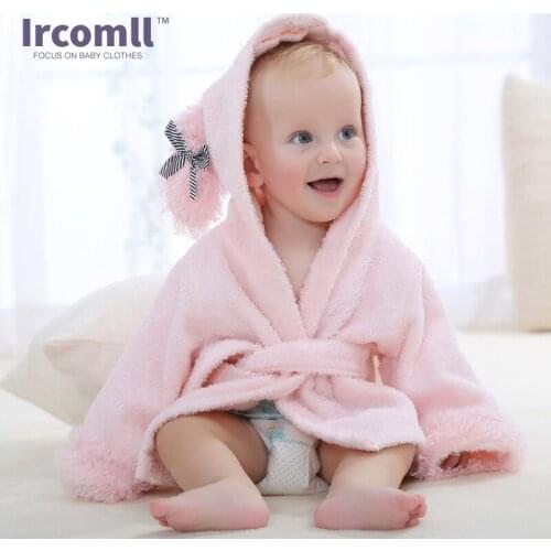 Baby Robe For 0-12 Month New Bron Baby Cartoon Robe Boys Girls Comfortable Bathrobe Home Wear Cute Rompers
