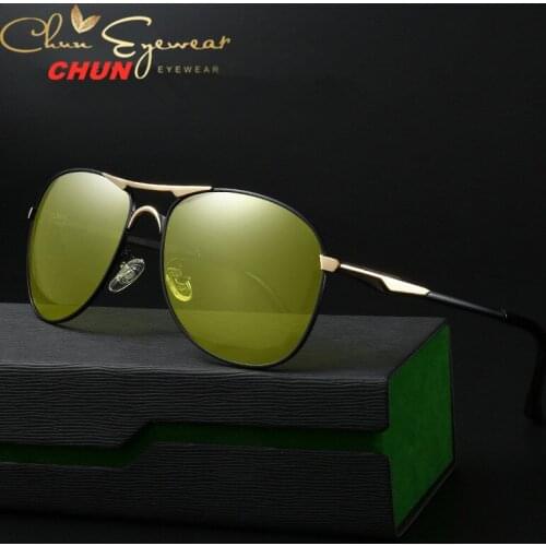 Men Vintage Metal Polarized Photochromic Sunglasses Classic Brand Sun glasses Coating Lens Driving Eyewear Men/Women M324 + Case