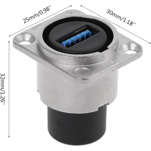 USB 3.0 Socket Metal D type Female to Female Connector Panel Mounting Holder Adapter Support Nov-26A