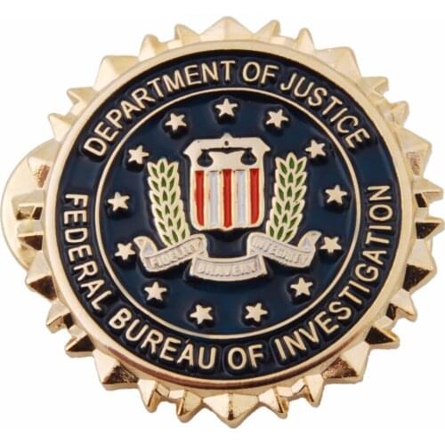 US DEPARTMENT OF JUSTICE FEDERAL BUREAU OF INVERTIGATION METAL LAPEL BADGE