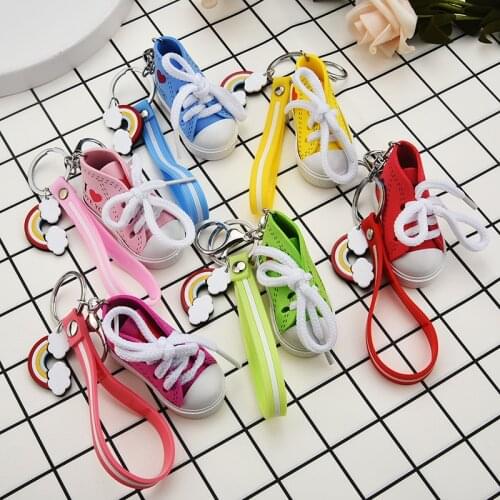 Fashion Sport Shoes Keychain Mini 3D Simulation Canvas Shoes Canvas Sneakers Tennis Keychain Chucks For Men Jewelry Wholesale