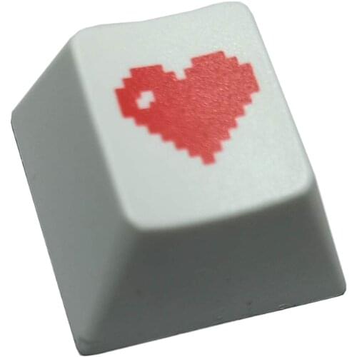 New High Quality R4 Keycap Love Cherry Profile Dip Dye Sculpture PBT Keyboard Keycap for Mechanical Keyboard Etched Pixel Heart