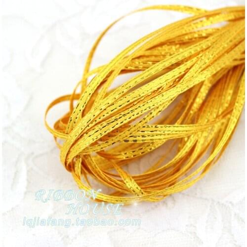 New (10 meters/lot) 1/8'' (3mm) Orange Gold Edge Satin ribbons Webbing Decoration Gift Christmas Party Ribbons DIY Candy Box Dec